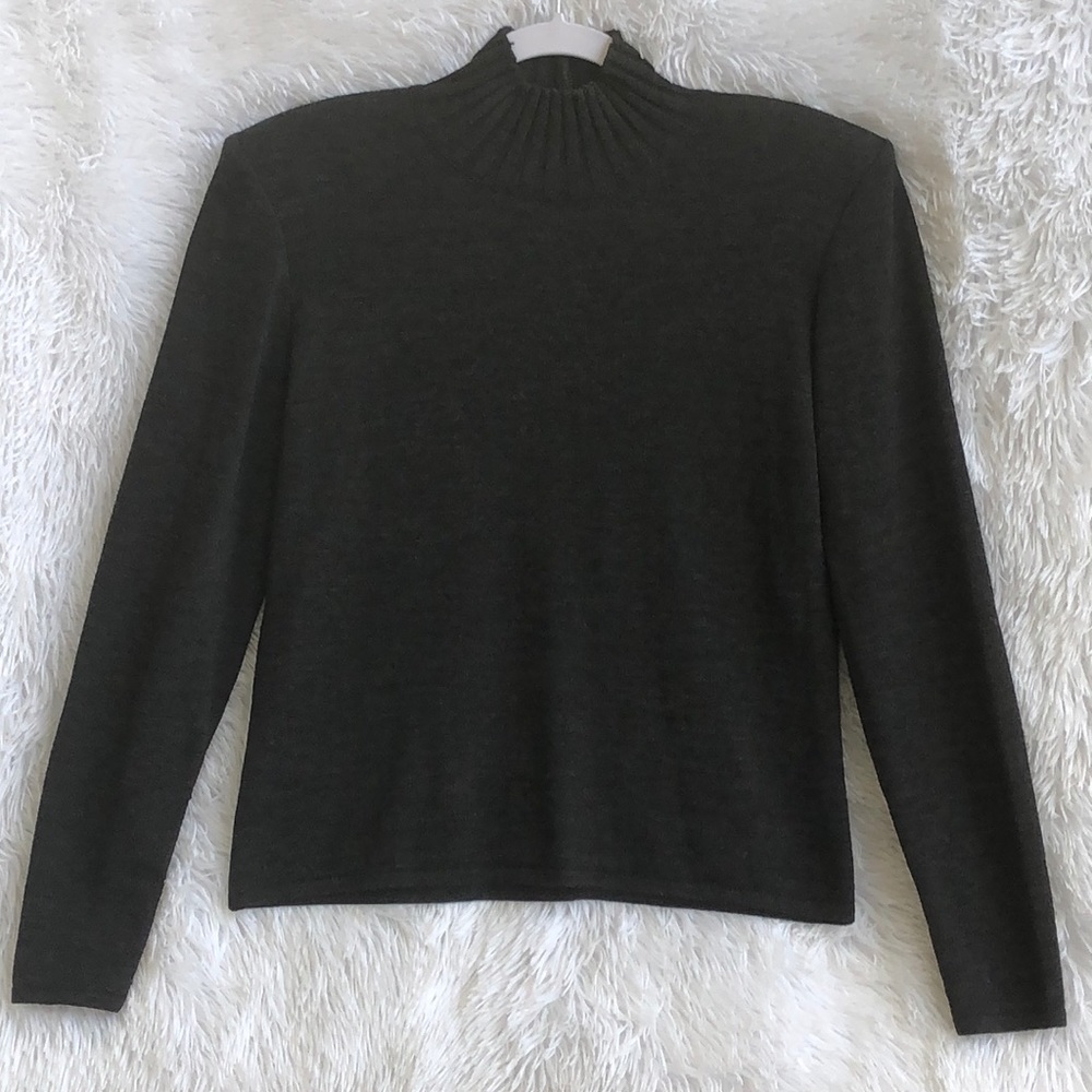 Valentino V Studio Charcoal Mock Sweater